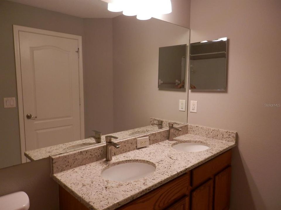 Dual sink vanity for the full hall bath.