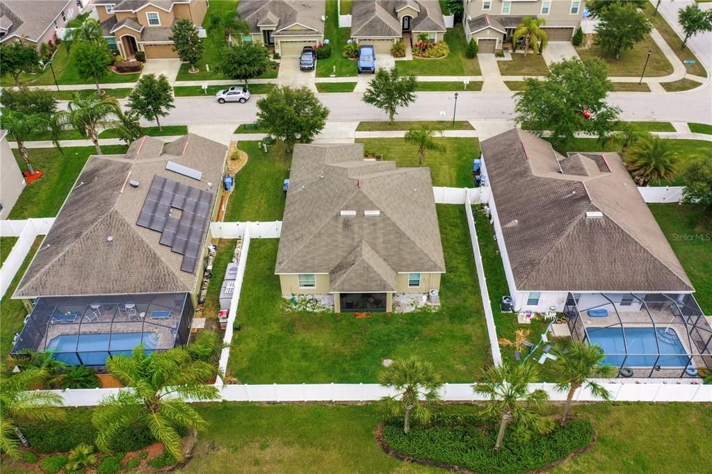 Aerial view of back of home