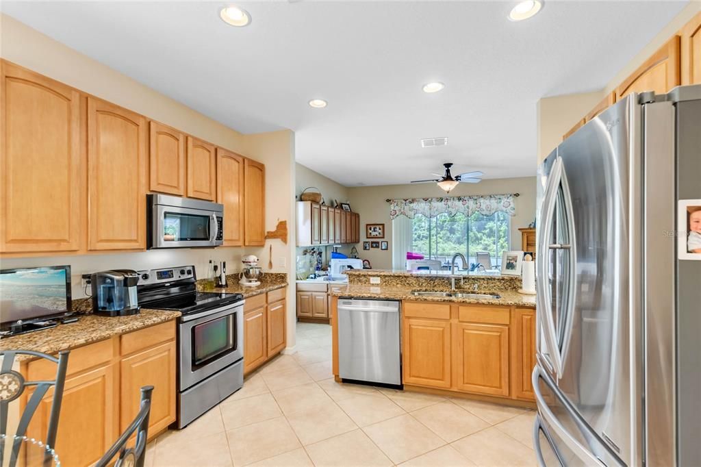 Large Kitchen with Pond Views