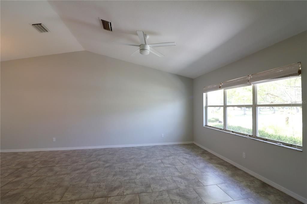 LIVING ROOM/DINING ROOM COMBO WITH CATHEDRAL CEILING