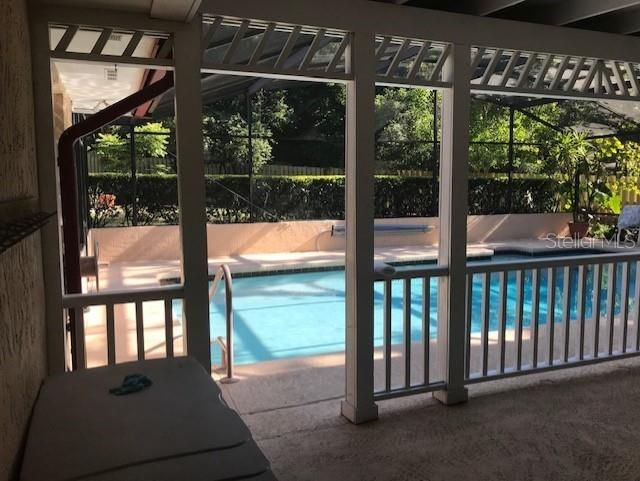 View of Pool from porch