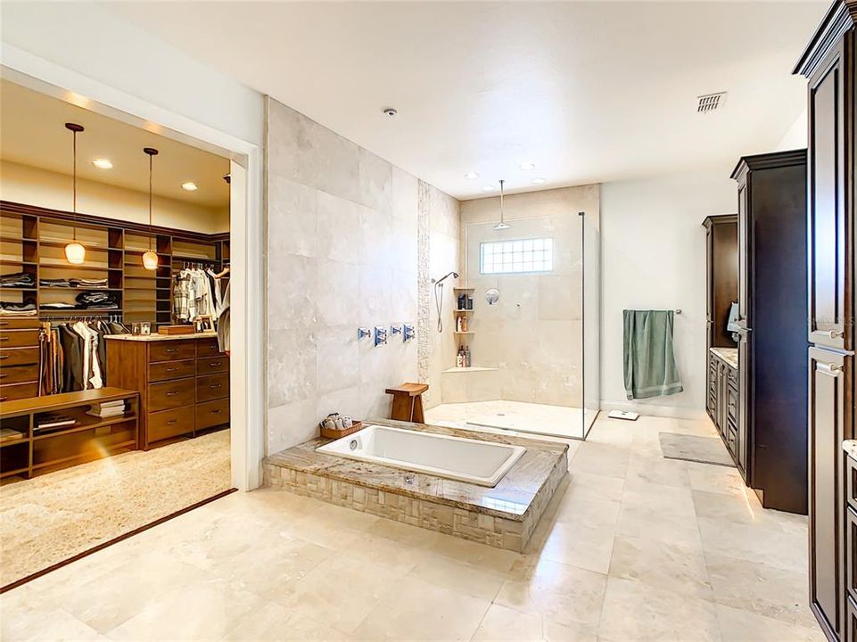 Master Bathroom with Tub and Walk in Shower