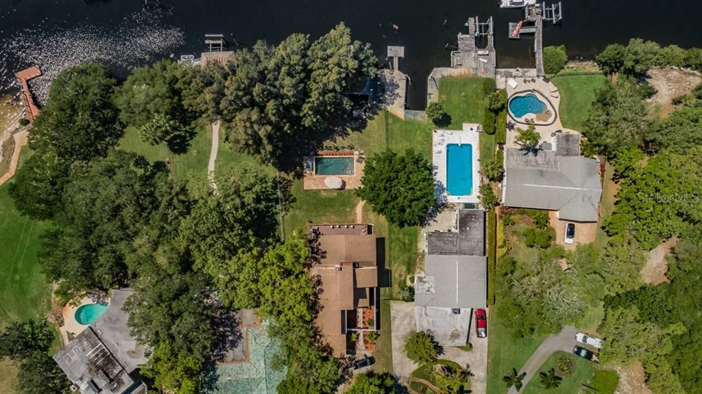 Aerial view of property 88'x300' with 65' on waterfront