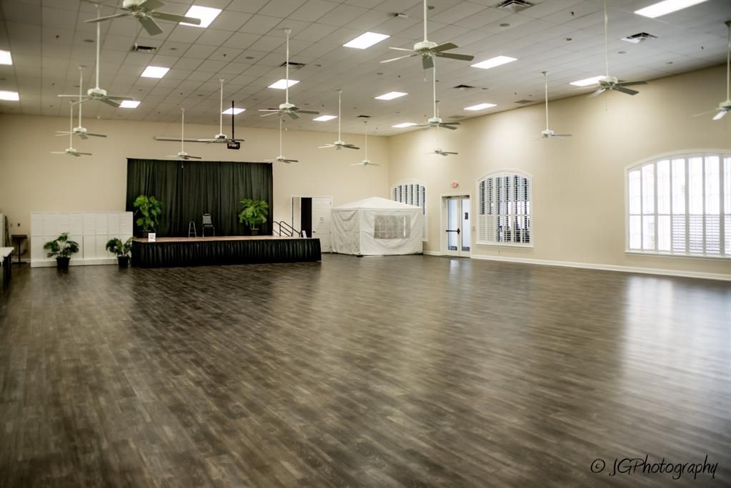 The Health and Fitness Center's ballroom is used for large group fitness and social activities.