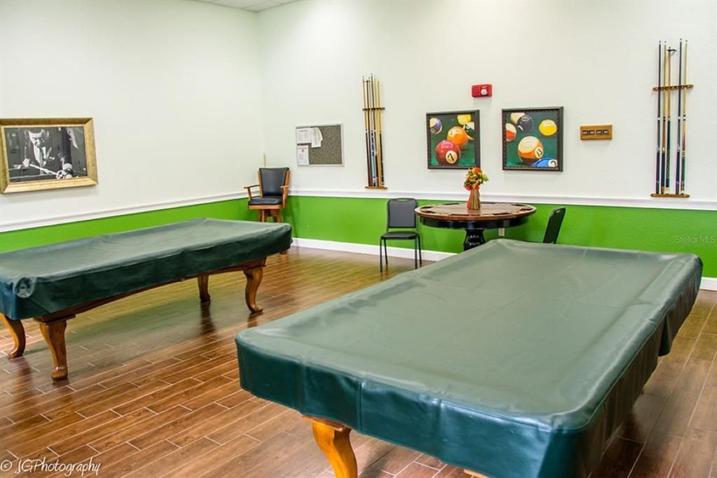 The Health and Fitness Center's billiards room.