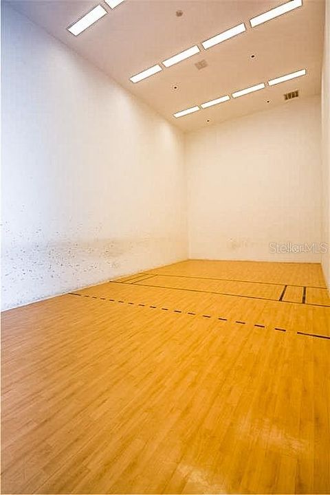 The Health and Fitness Center has a racquetball court that is just off the multi-purpose room.