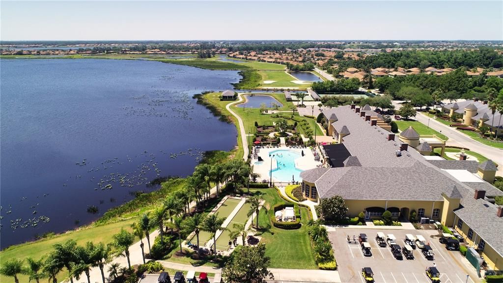Wonderful lake views from the pool area and clubhouse