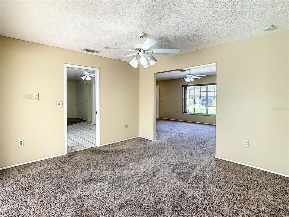 Large storage area and laundry room.