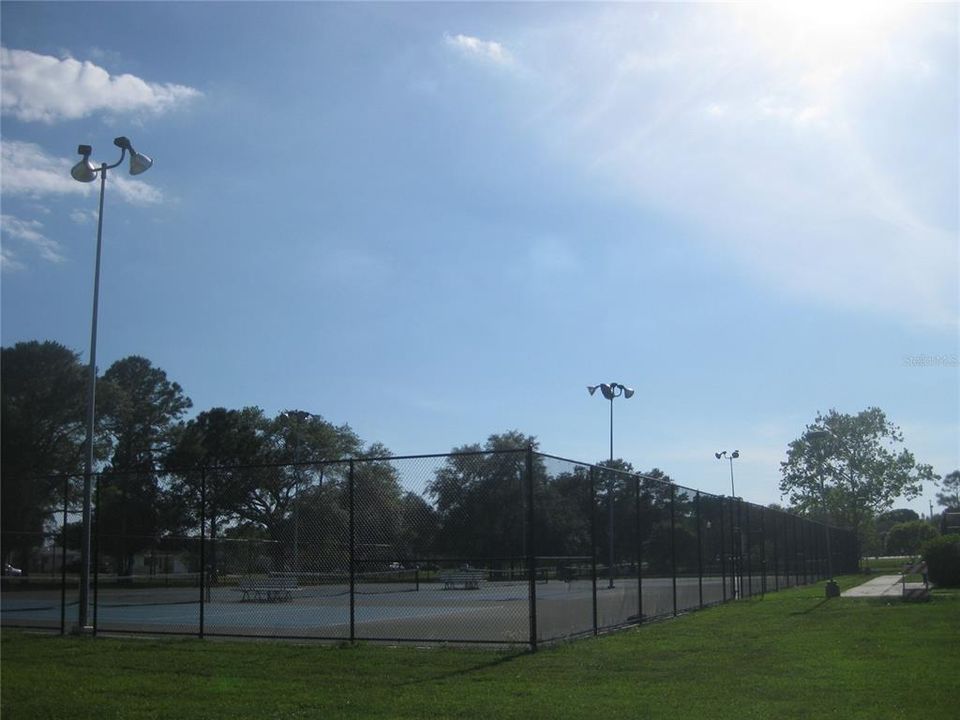 Tennis court in city park across from condo