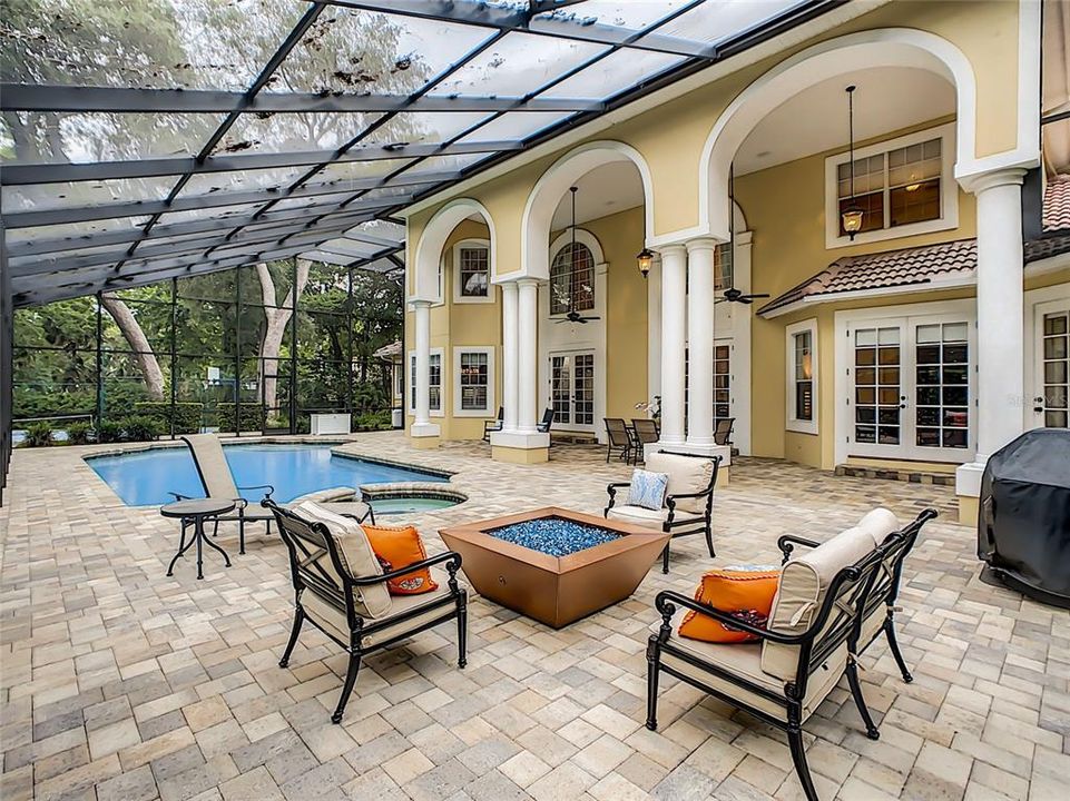 POOL AREA WITH GAS FIRE PIT