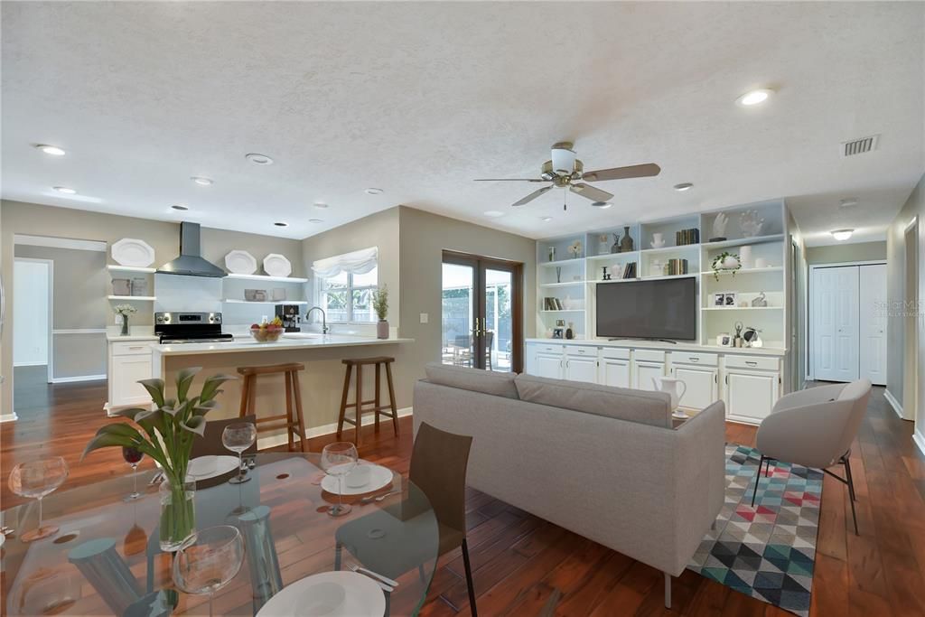 Plenty of space for entertaining! Great open kitchen that leads to great room and flows seamlessly to the patio/pool area. Virtually Staged.