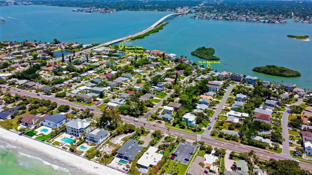 Perfect location ... 2 blocks to the community boat dock ... 4 blocks to Bayside Park for the playground, basketball, fishing, kayaking, or Belleair Beach tennis courts
