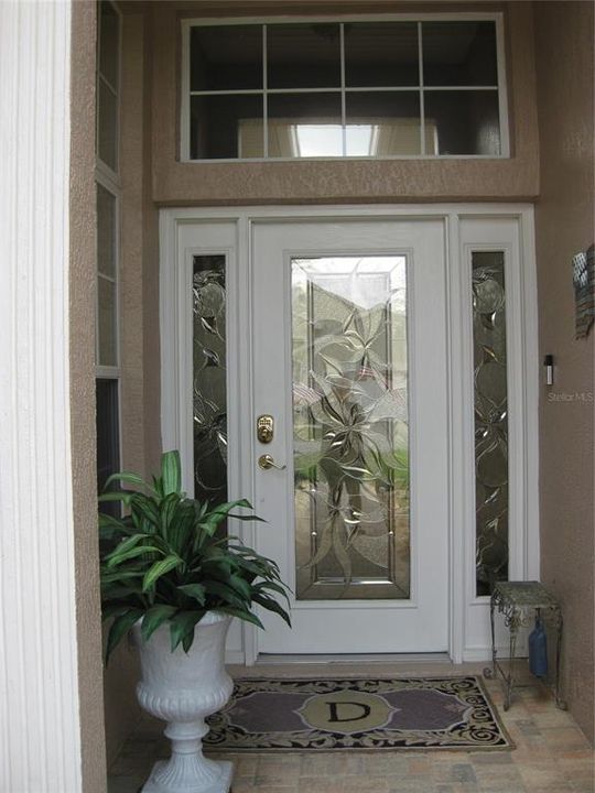 LOVELY ETCHED GLASS ENTRY DOOR