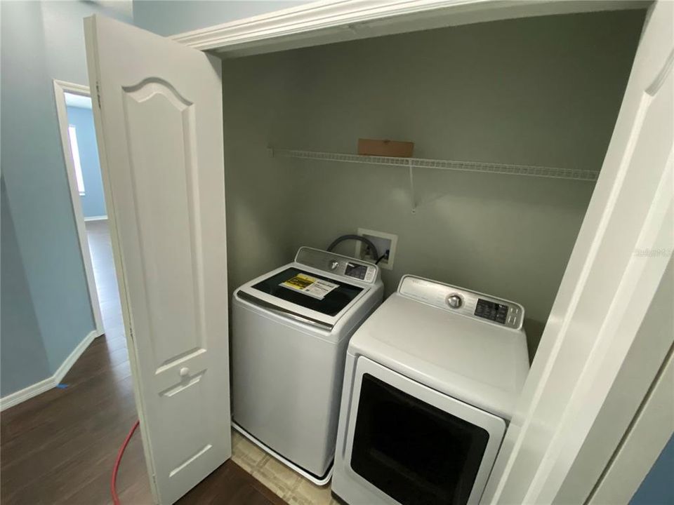 Utility Closet - Upstairs with New Washer and Dryer