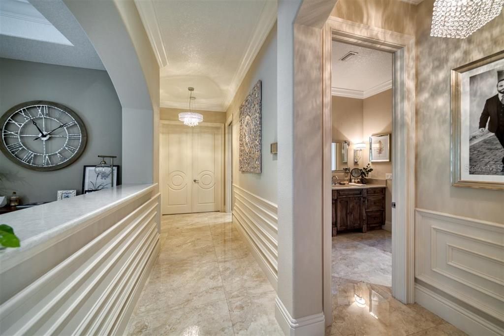 MAGNIFICENT HALLWAY ~ YOU CAN SEE ALL THE GORGEOUS MOLDING THROUGHOUT!