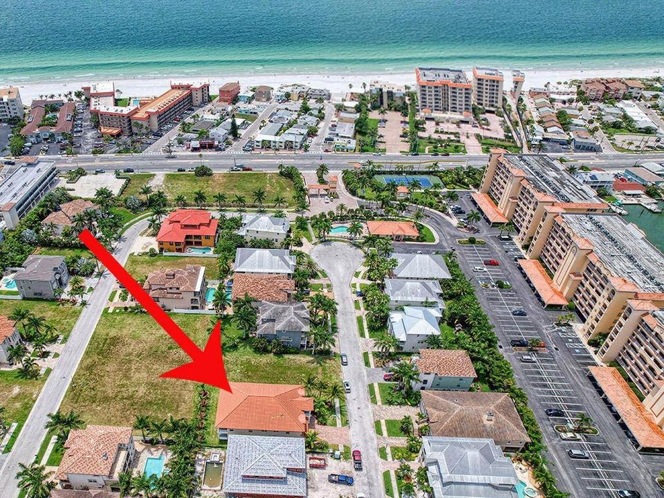Aerial view of home - located in the Redington Shores Yacht & Tennis Club