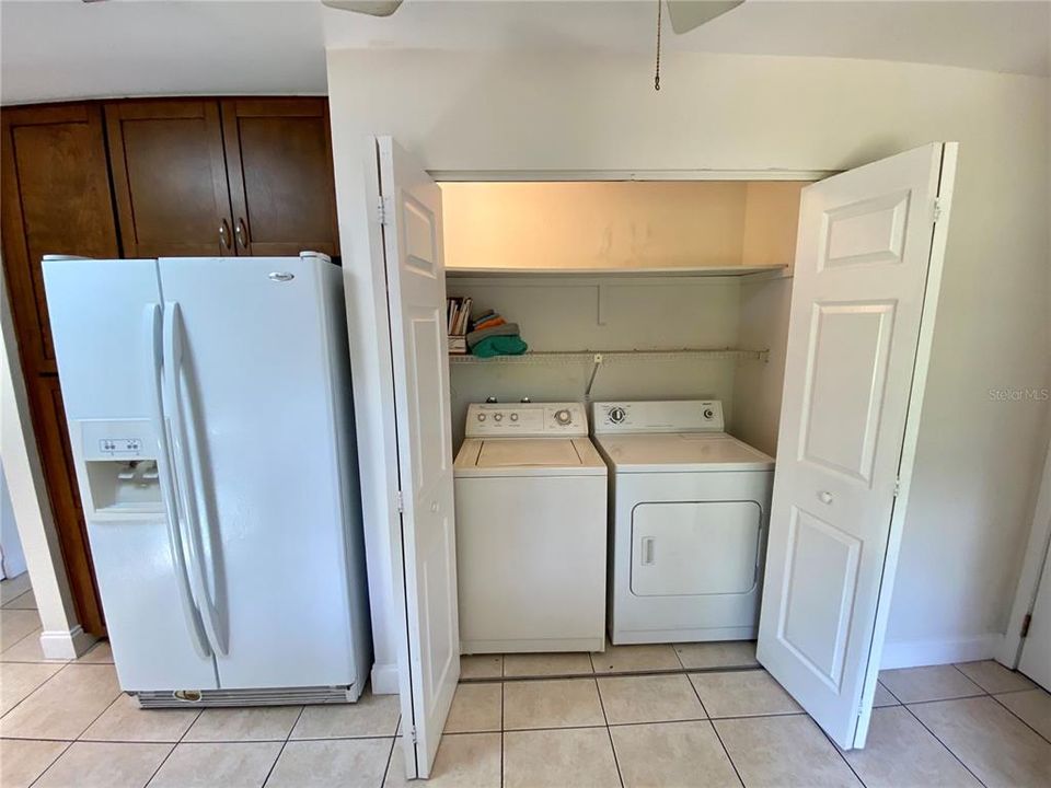 Washer and dryer in kitchen