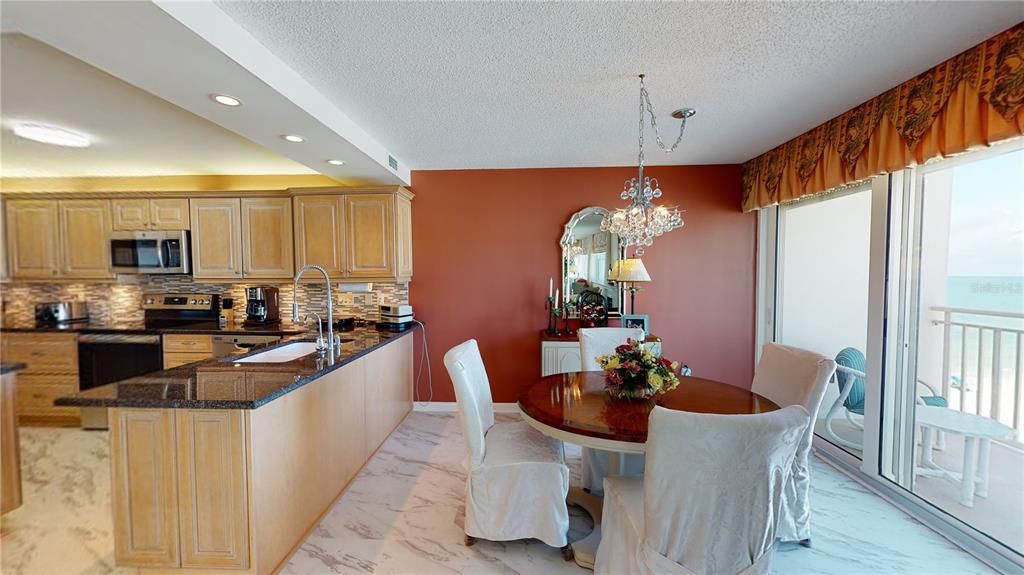 You can enjoy the beach view from your dining area and the kitchen area,