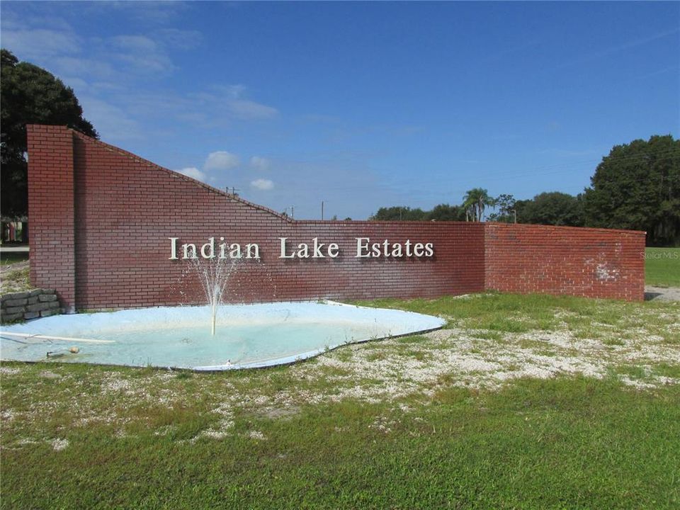 The entrance to Indian Lake Estates, a beautiful golf community.