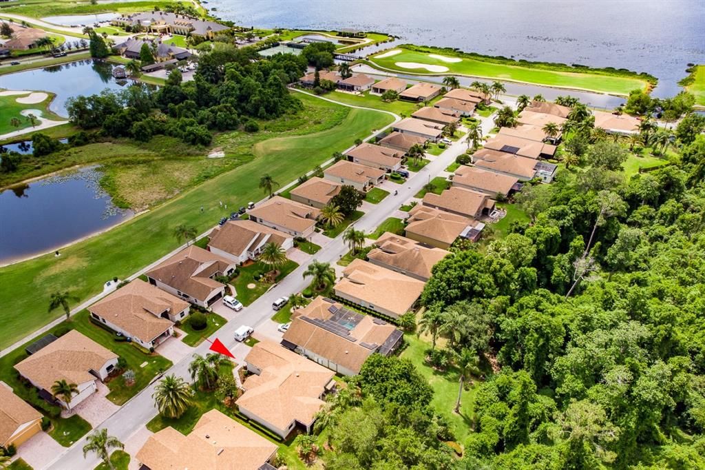 This home is near the main clubhouse (upper left) and near the many amenities afforded Lake Ashton residents.