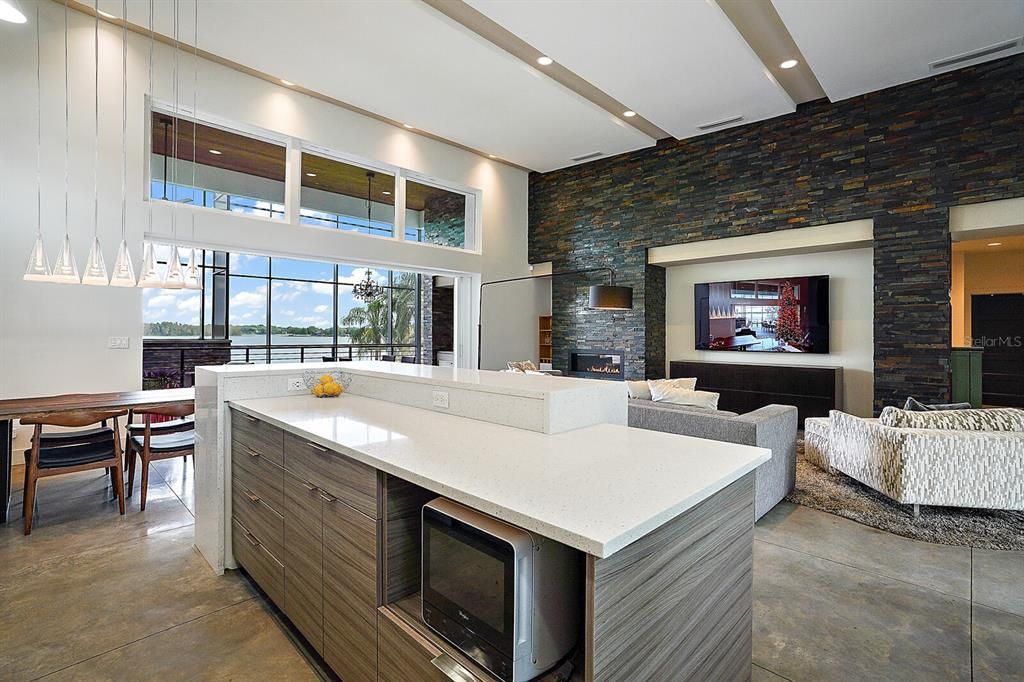 Kitchen | Dining Area | Open Space to Lake Views