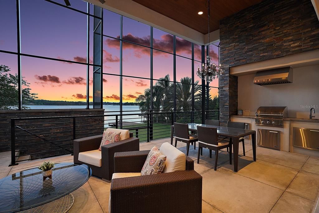 Enjoy the outdoors with the stunning Lanai Views of Lake Gertrude!