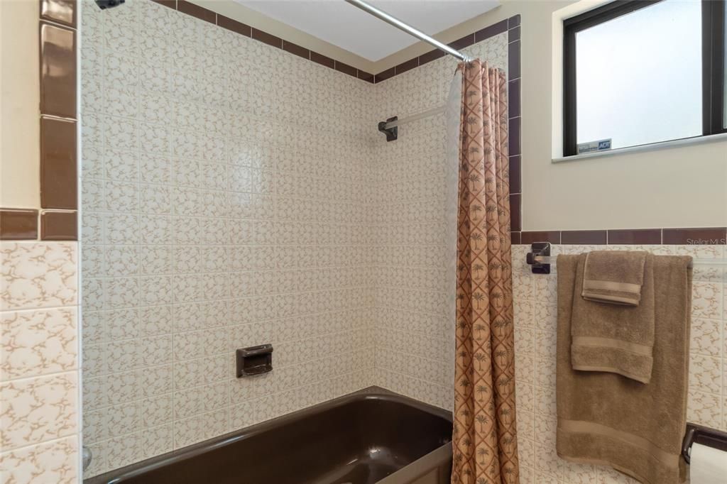 Here is a View of the Tub/Shower Combo in the Guest Bathroom
