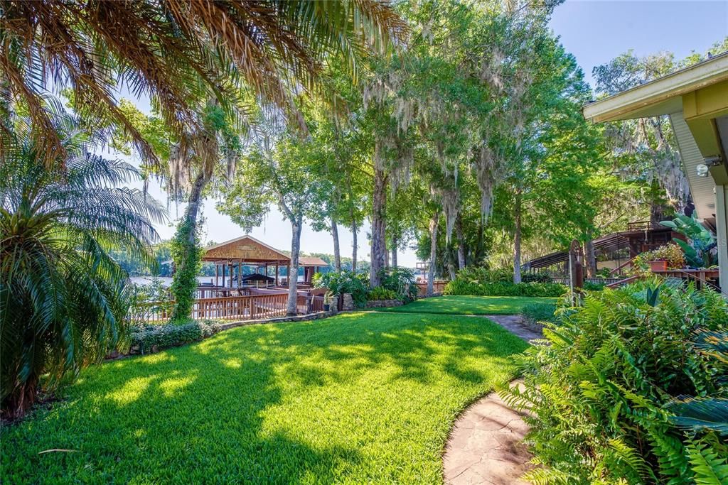 Beautifully landscaped riverfront yard.  Fenced and irrigated from the river.