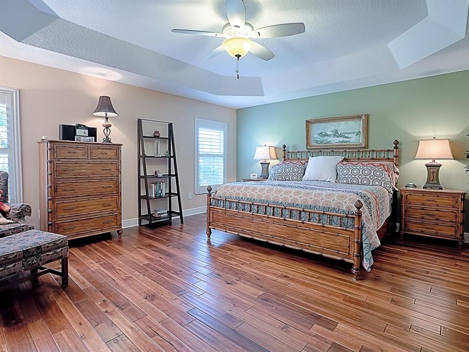 JUST LOOK AT THAT TRAY CEILING AND AMAZING FLOORING IN THE MASTER BEDROOM!