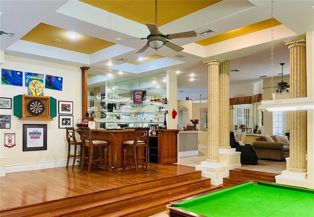 Family Room, Games Room and Bar.