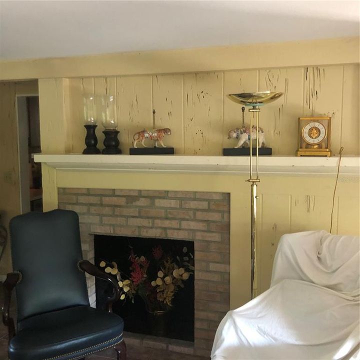 Fireplace in living area