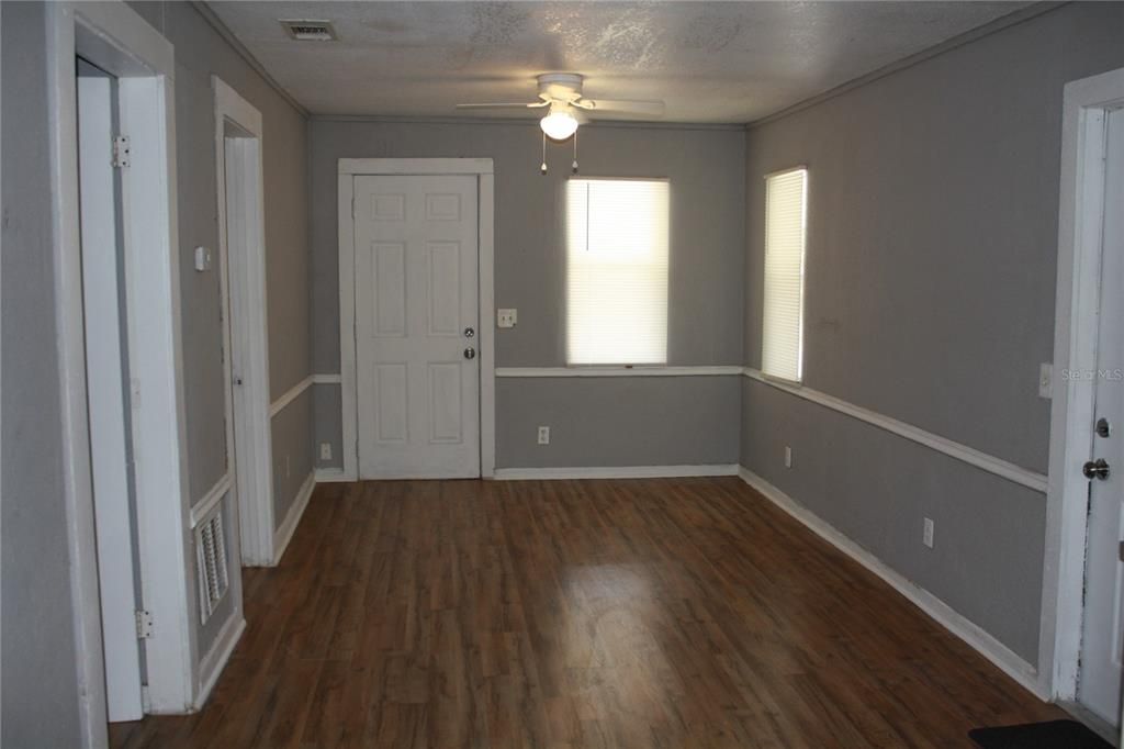 Front door entrance into your living room (2 bedrooms on the left)