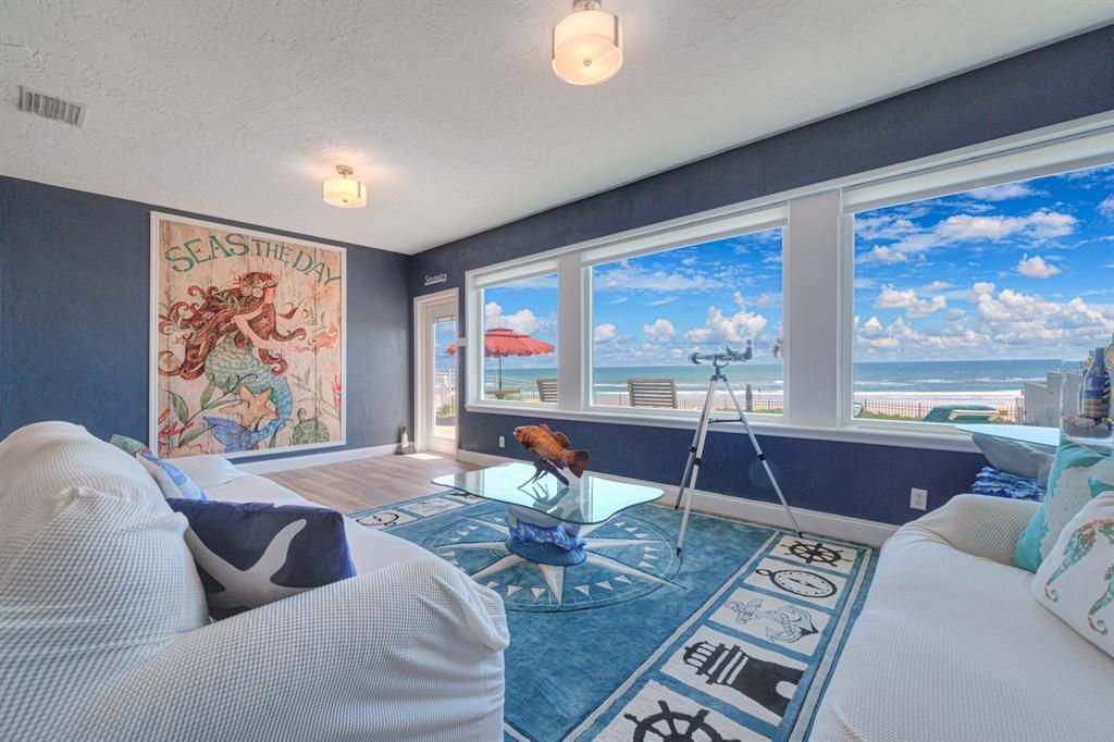 East facing picture windows provide an amazing ocean view