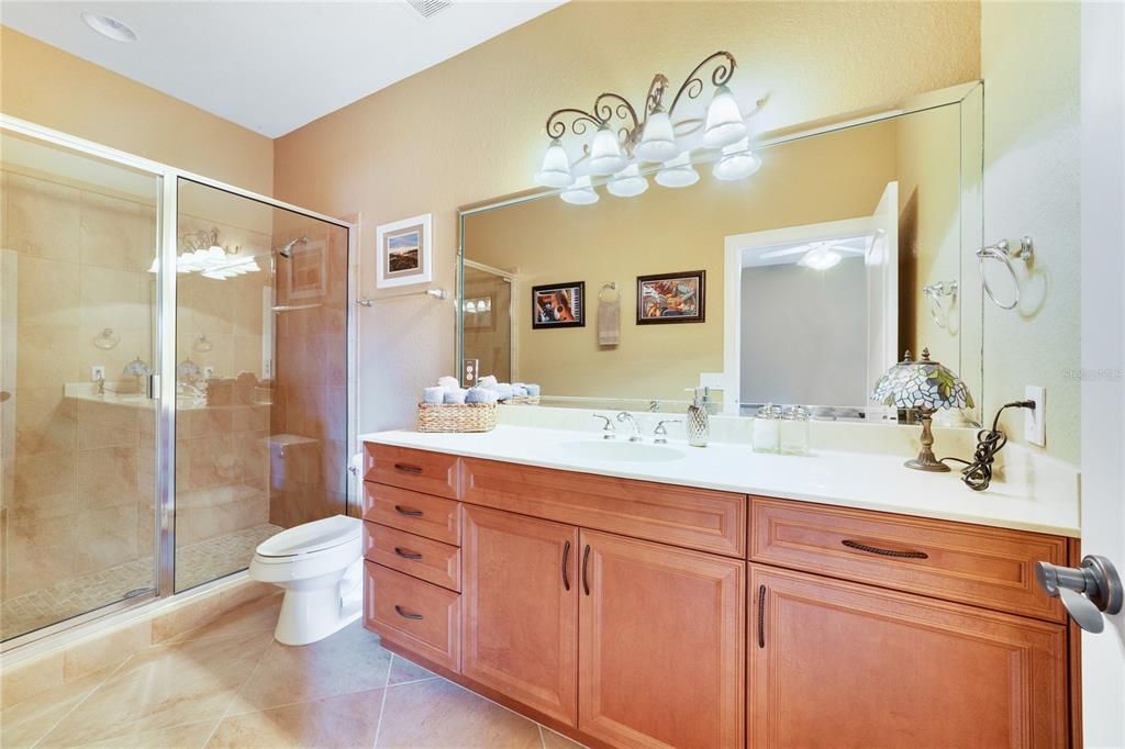 Ensuite full bathroom in upstairs bedroom.