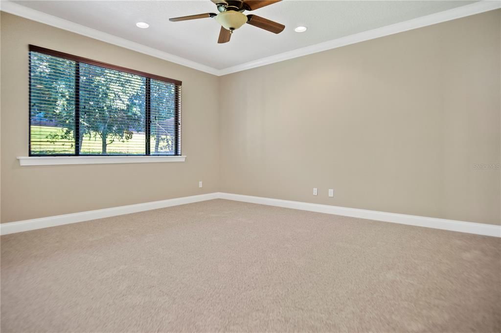 Bonus room, office, or add an armoire and have a fourth bedroom. It measures 14x12. All new carpet and great view of backyard.