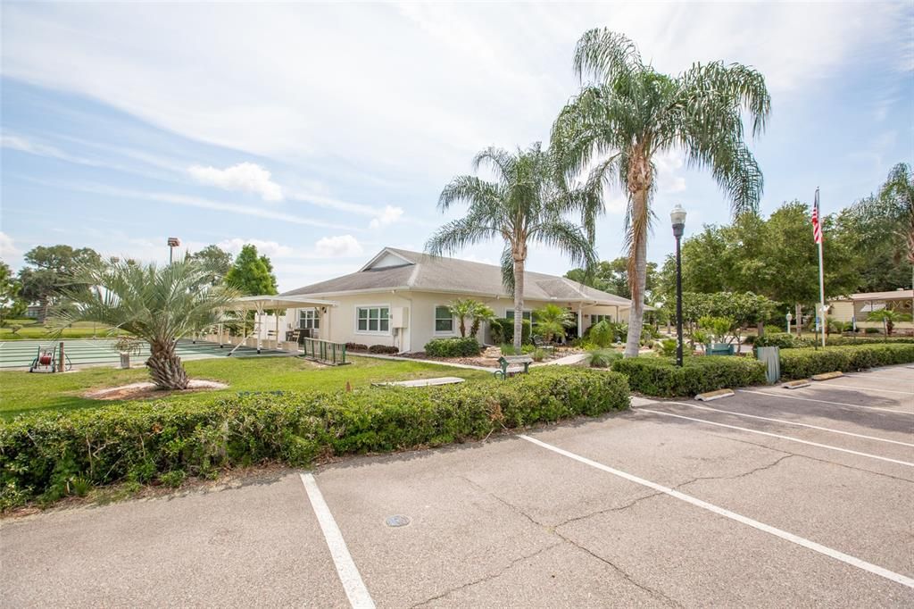 Shuffleboard courts and clubhouse with lots of parking.  Golf carts are welcome in the park.