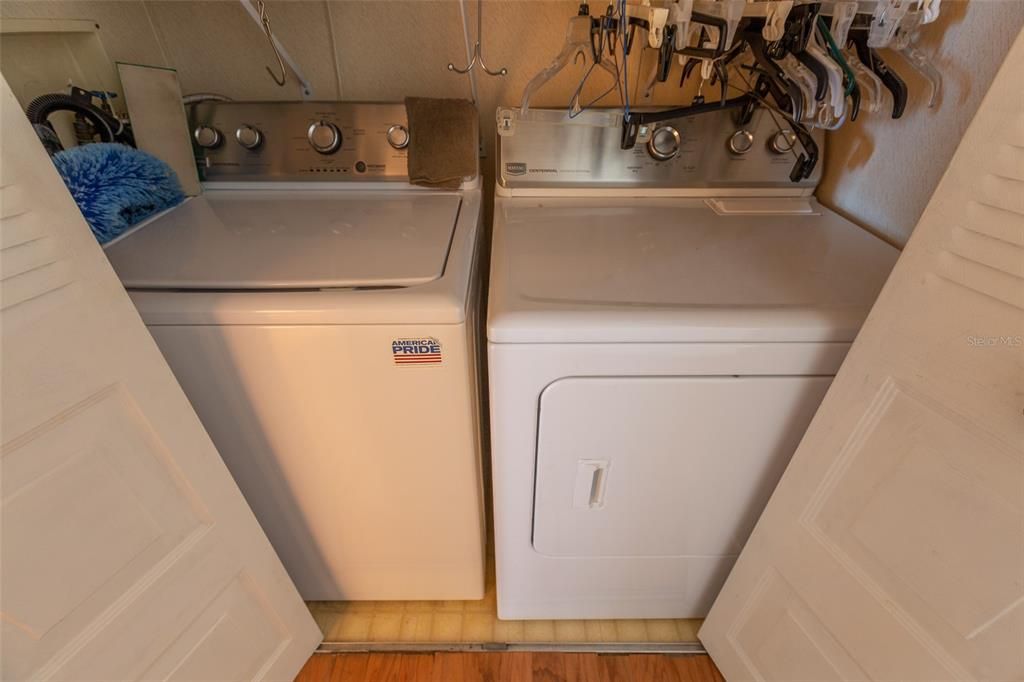Full size washer and dryer will remain with the home.