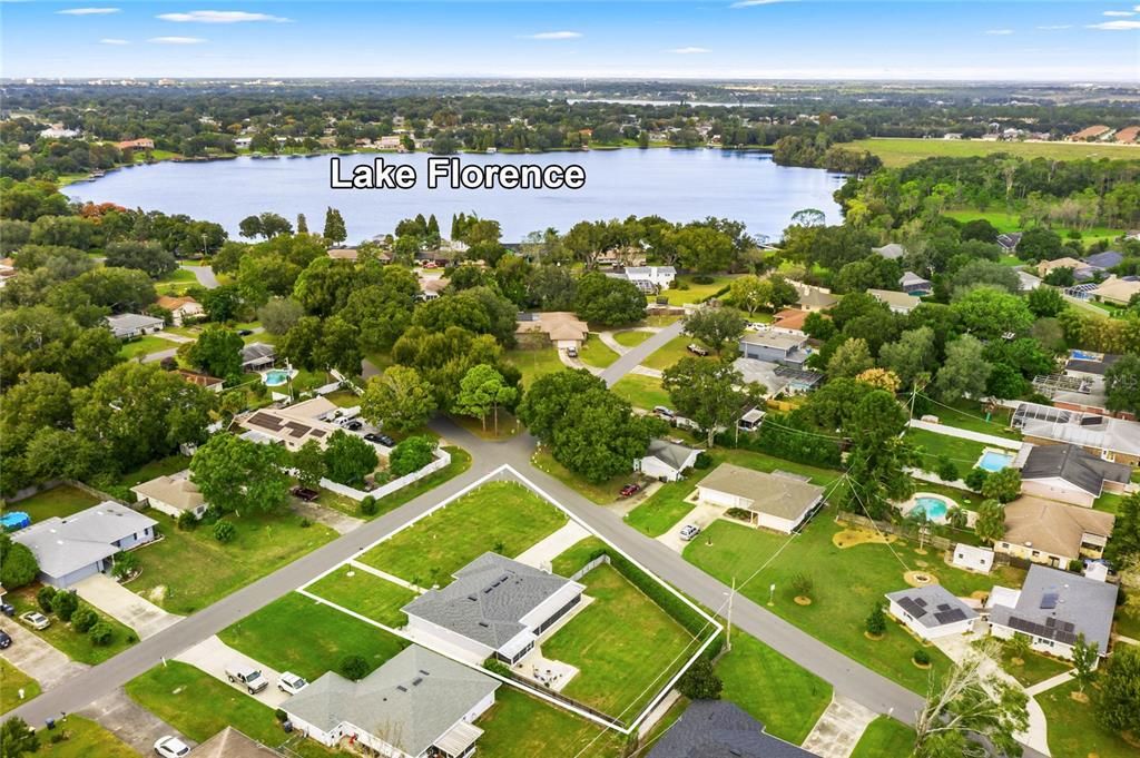 Convenient lake access to Lake Florence within walking distance at under 1/4 mile