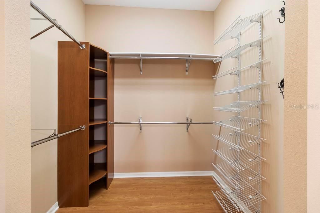Well outfitted Master Closet