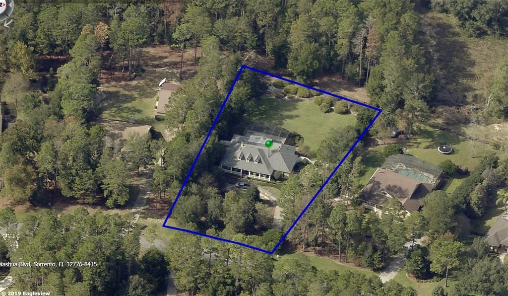 Satellite View illustrates the private setting. 16 wooded acres behind is HOA passively owned.
