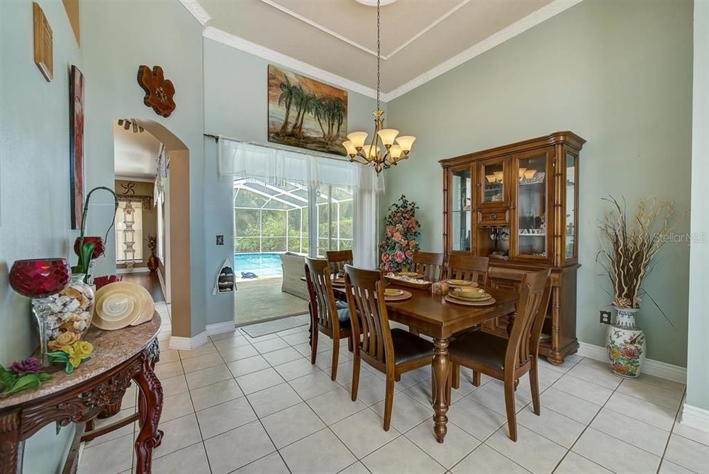 Formal Dining room with Pool Access