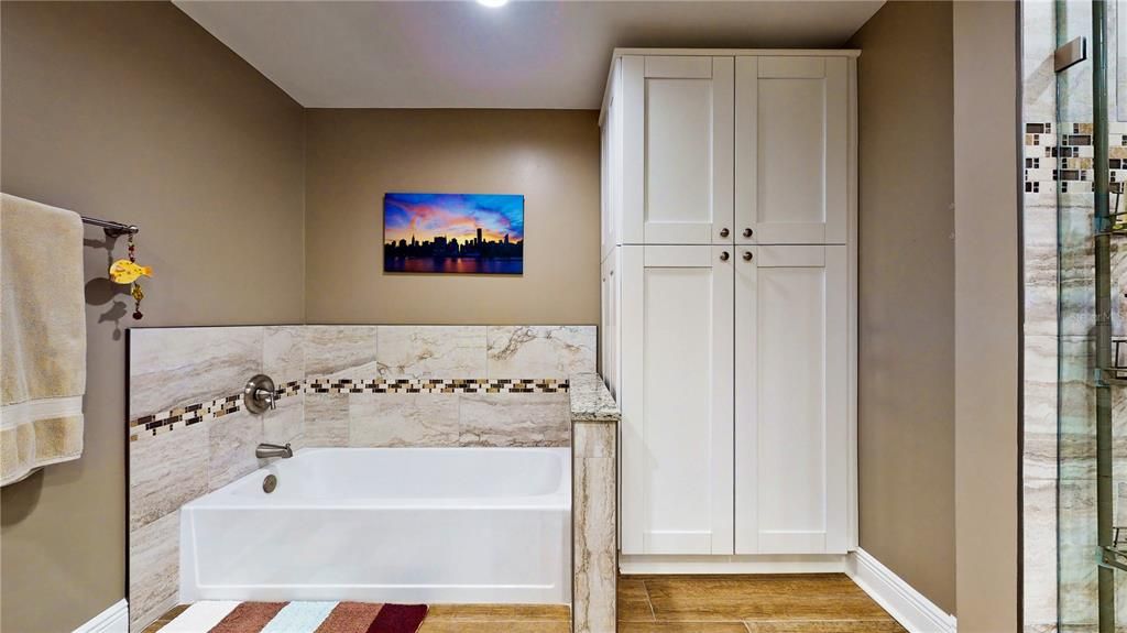 Master Bathroom Tub and Storage