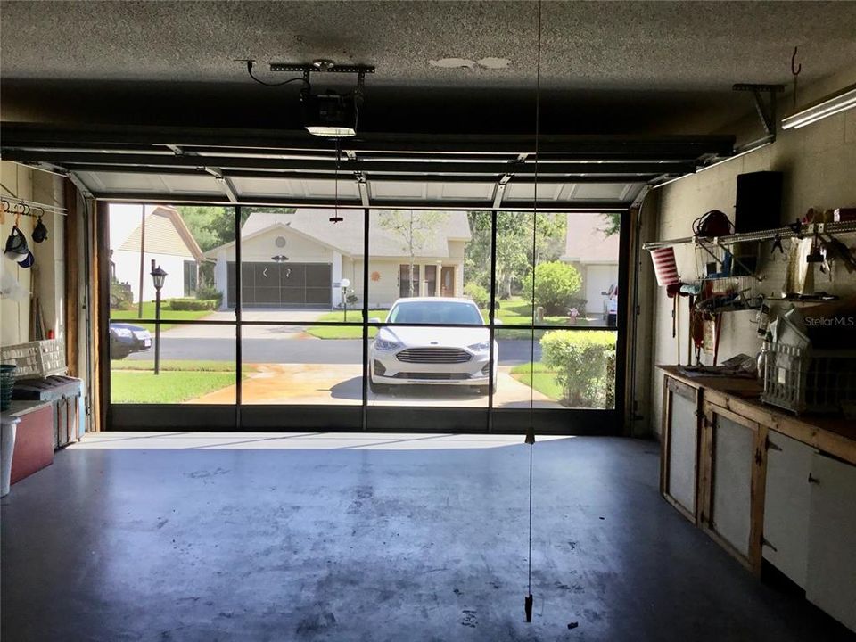 2 car garage with storage space.