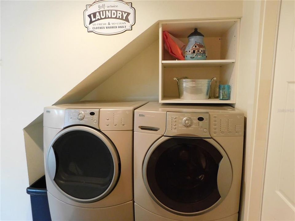 Conveniently tucked away laundry central!