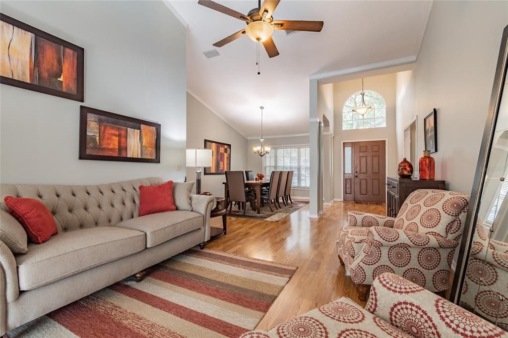 Gorgeously decorated foyer/dining/formal spaces upon entry take you breathe away.