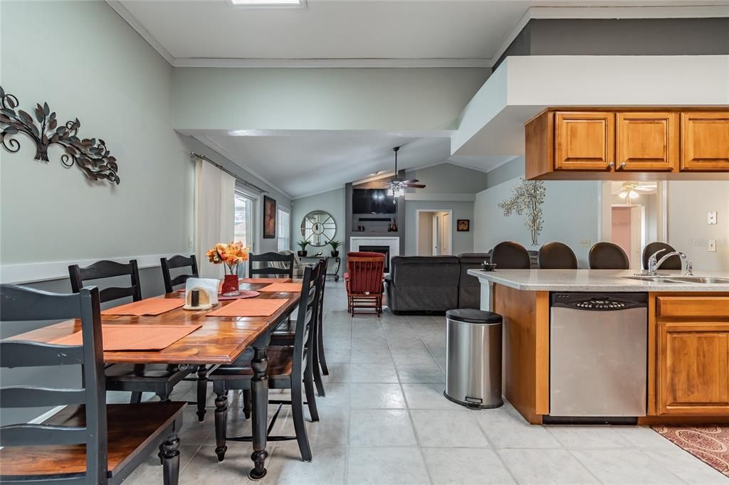 This kitchen has more space for even another large table for entertaining!