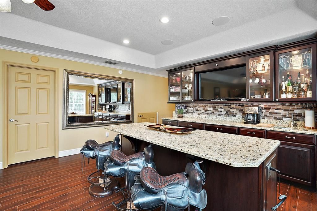 Entertainment Room with Bar and Custom Cabinets