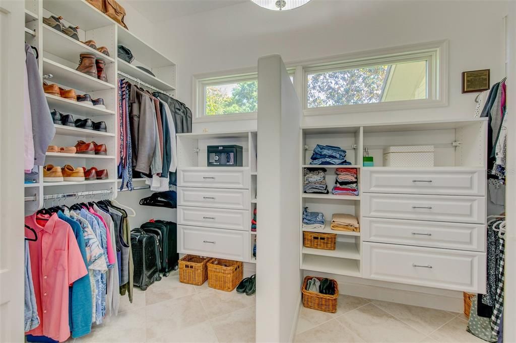 Custom designed walk-in closet