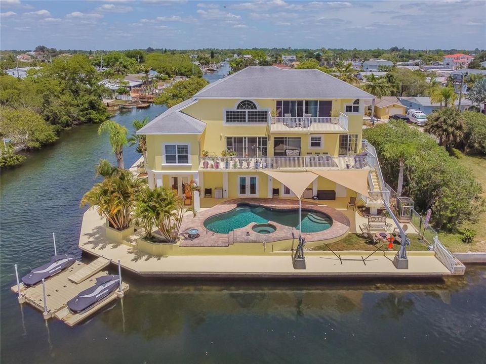 Rear Aerial, Pool, Jet Ski Dock