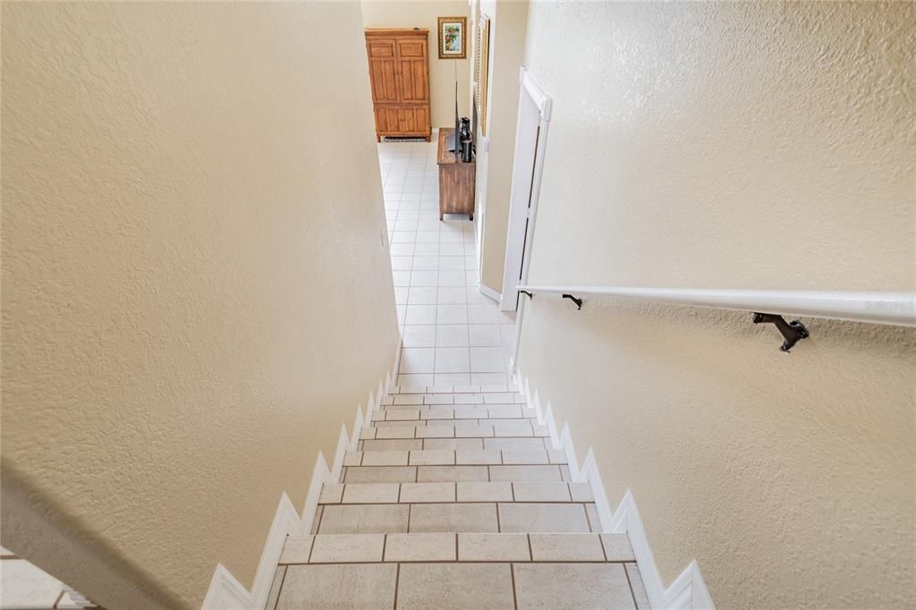 Stairs to 3rd floor, looking down from landing